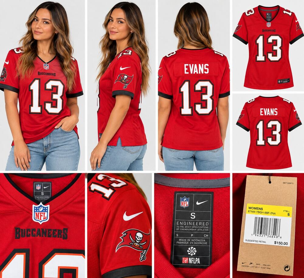 Nike Tampa Bay Buccaneers Mike Evans #13 Women’s NFL Jersey Red Size S NWT